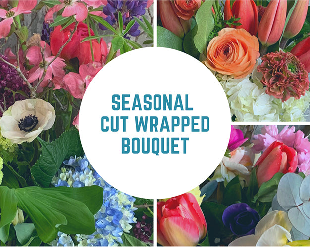 A mix of flowers that are currently in season. The freshest array of colors and greens. Selection will change throughout the year to match the season. Sizes from $30 to $150.