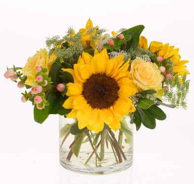 Twenty four gorgeous Long Stem Roses in a clear vase