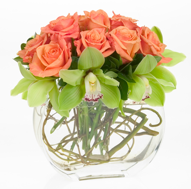 Twenty four gorgeous Long Stem Roses in a clear vase