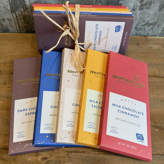 Five Moonstruck Chocolate Bars